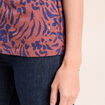 T-shirt col V manches courtes marron femme