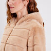 Doudoune droite r&eacute;versible beige femme