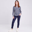 Chemise manches longues bleu foncé femme