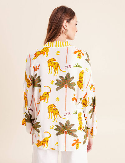 Kimono avec poches multicolore femme