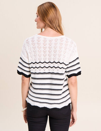 Pull col v noir femme