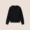Pull col rond &agrave; strass noir femme