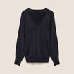 Pull manches longues bleu fonc&eacute; femme