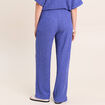 Pantalon large taille haute bleu roi femme