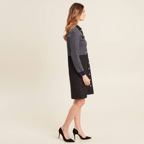 robe droite buste tweed noir femme Robe droite buste tweed noir femme