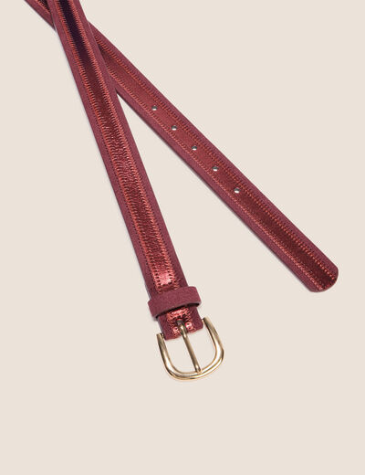Ceinture fine bordeaux femme