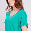 T-shirt manches courtes vert femme