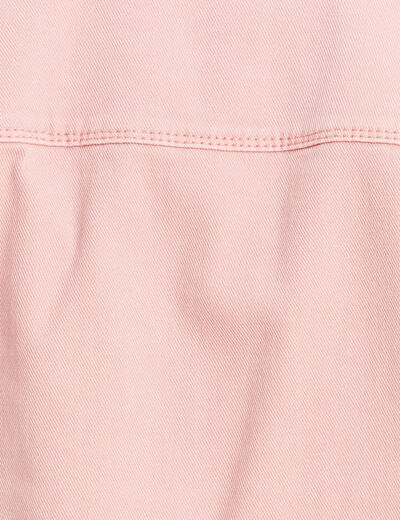 Veste boutonnée en jean rose pastel femme
