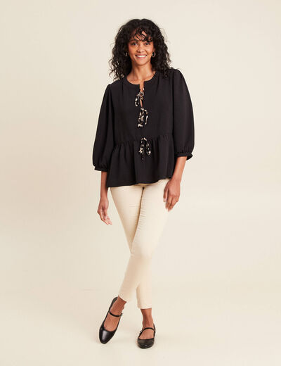 Pantalon léger taille standard 7/8ème ivoire femme
