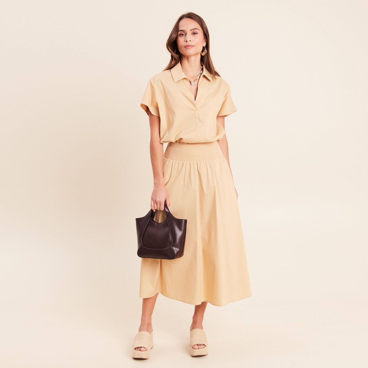 Jupe beige femme