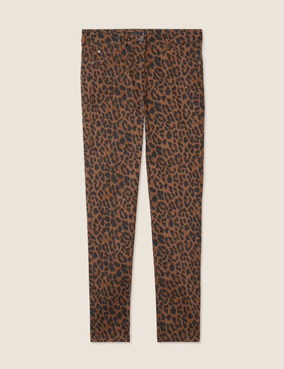 Pantalon léger taille standard 7/8ème marron cognac femme