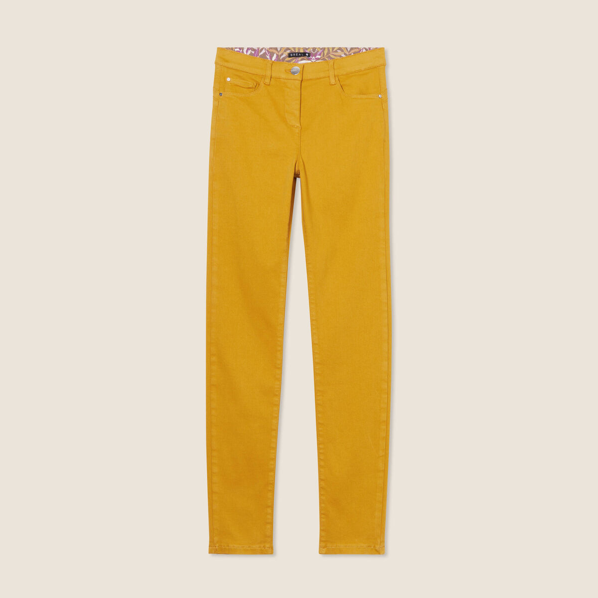 Jean magique L'Unique coupe ajust&eacute;e jaune femme