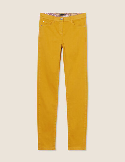 Jean magique L'Unique coupe ajust&eacute;e jaune femme