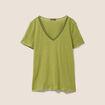 T-shirt manches courtes col en V vert femme