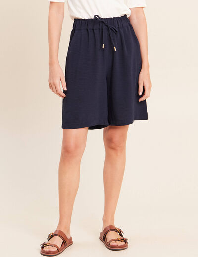 Bermuda bleu fonc&eacute; femme