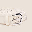 Ceinture perforée et cloutée ecru femme
