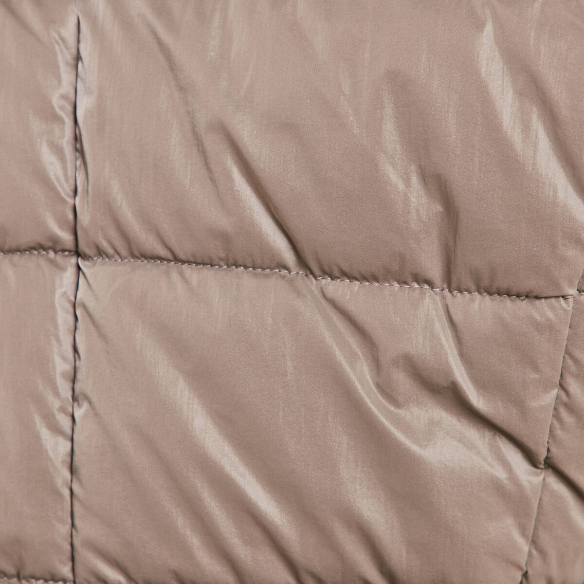Doudoune droite &agrave; capuche gris fonc&eacute; femme