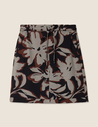 Jupe trapèze réversible marron clair femme