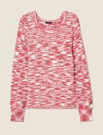 Pull manches longues rose fushia femme