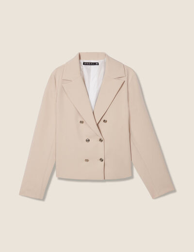 Veste tailleur courte sable femme