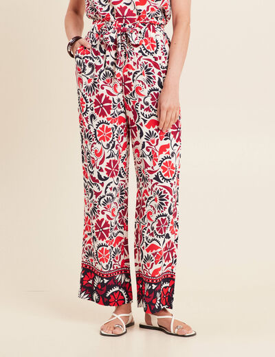 Pantalon flou blanc femme