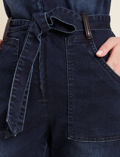 Combinaison pantalon en jean denim brut femme