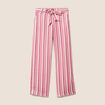 Pantalon coupe large en lin rose femme
