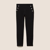 Legging 7/8&egrave;me taille bascul&eacute;e en maille noir femme