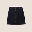 Jupe courte trap&egrave;ze en jean denim brut femme