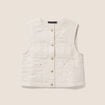 Gilet sans manches doubl&eacute; coton ecru femme