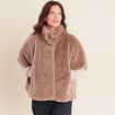 Poncho taupe femme