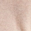 Pull droit col montant manches longues beige femme