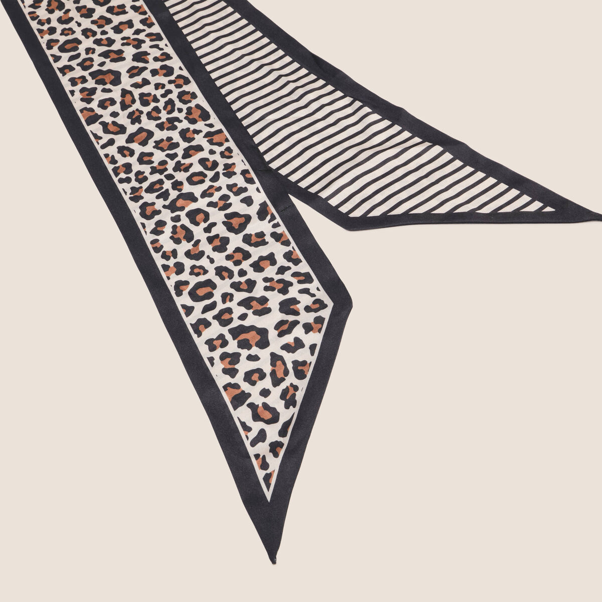 Foulard satin&eacute; noir femme