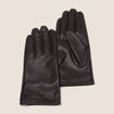 Gants doubl&eacute;s marron fonc&eacute; femme