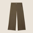 Pantalon large pinces vert kaki femme