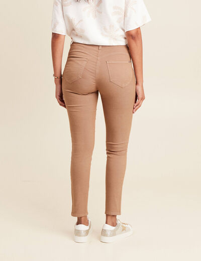 Pantalon léger taille standard 7/8ème marron femme