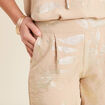 Short taille haute beige fonce femme