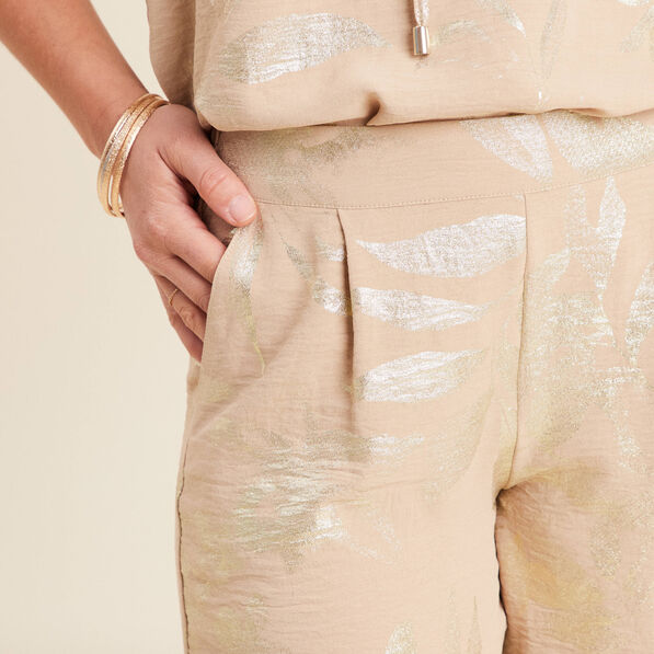 Short taille haute beige fonce femme