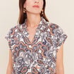Chemise sans manches marron femme