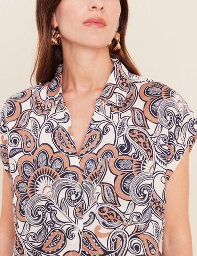 Chemise sans manches marron femme