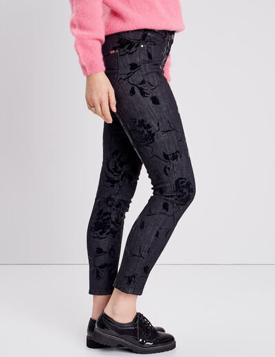 Jean ajusté taille standard denim gris femme