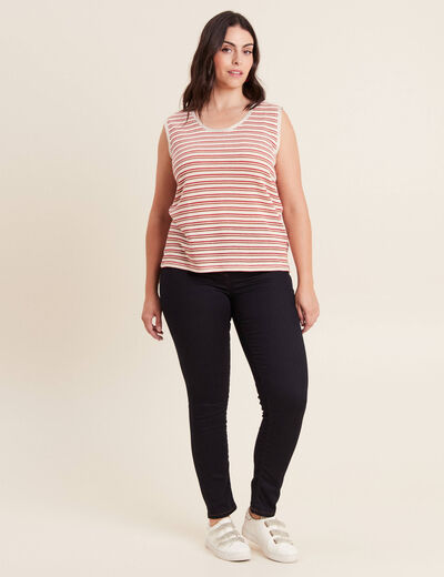 Jean magique ajusté taille standard denim brut femme