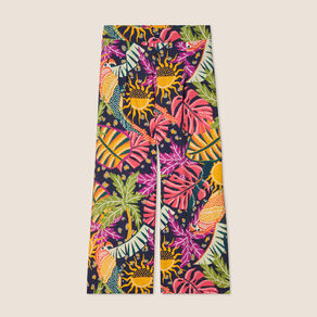 pantalon flou large 78eme multicolore femme Pantalon flou large 7/8ème multicolore femme