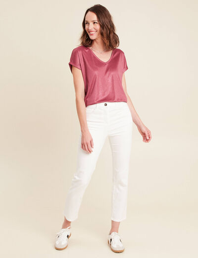 T-shirt manches courtes vieux rose femme