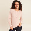 Pull col tunisien manches longues vieux rose femme