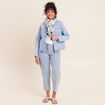 Veste manches longues en jean denim baby bleu femme