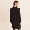 Robe droite courte en maille col chemise noir femme
