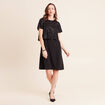 Robe courte &eacute;vas&eacute;e col rond 2 en 1 noir femme