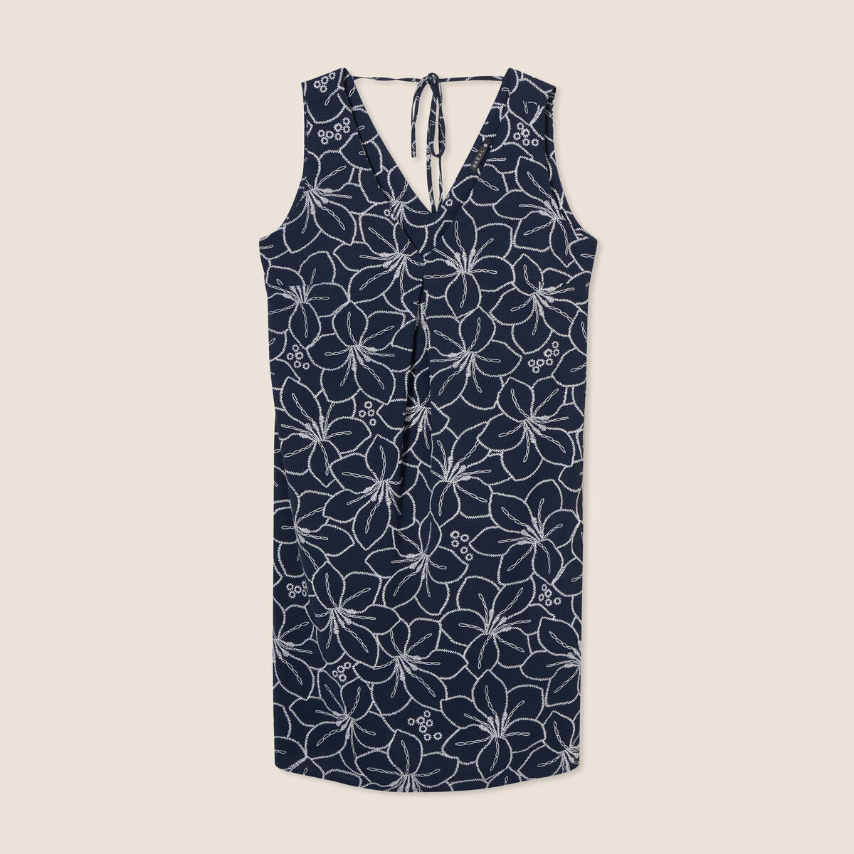Robe fluide manches courtes bleu foncé femme