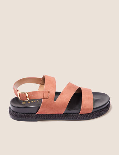 Sandales plates marron foncé femme